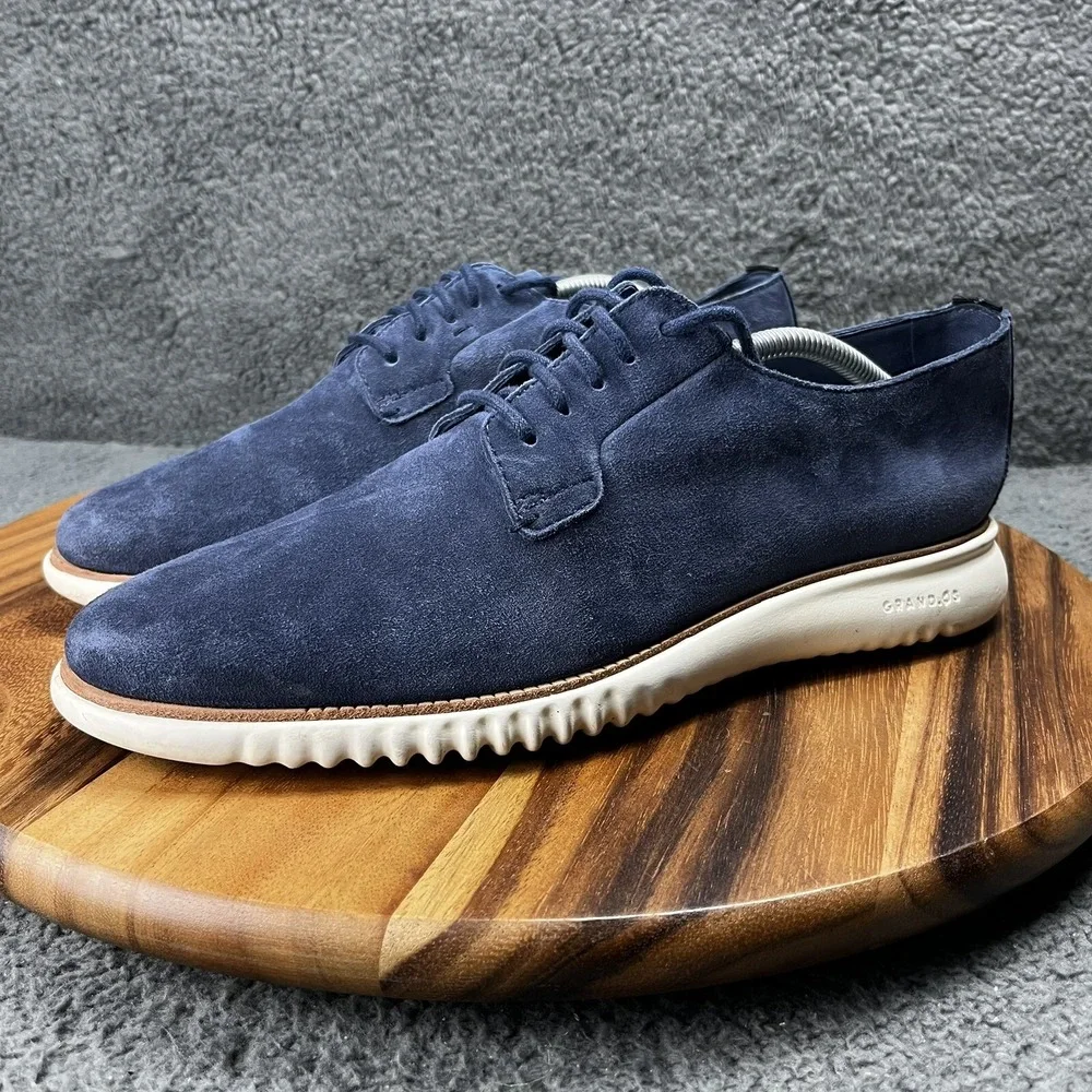 Cole Haan 2.Zerogrand Shoes Blue Suede Mens Sz 11 C25237 Oxfords - NEEDS INSOLES